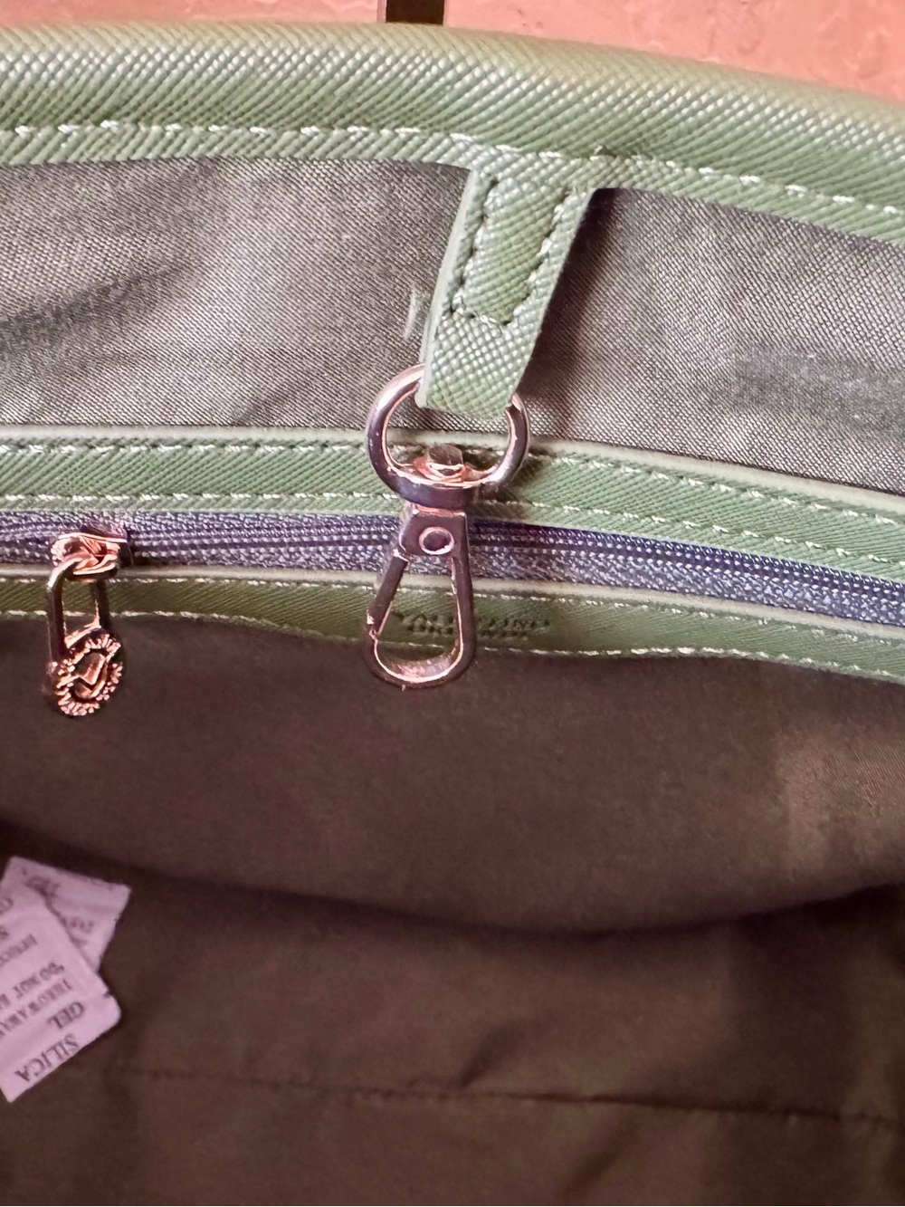 Valentino Orlandi Forest Green Vegan Leather Tote with Charm NWT - Picture 7 of 7